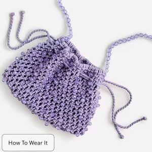 J crew Girls' beaded crochet pouch bag purple